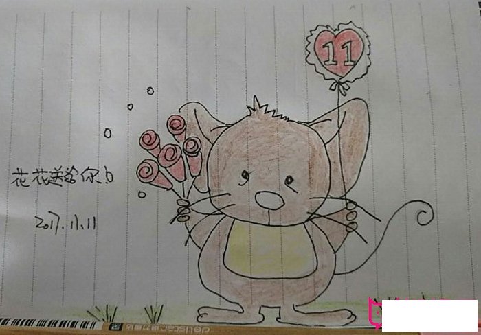 可爱的卡通动物简笔画，小老鼠简笔画