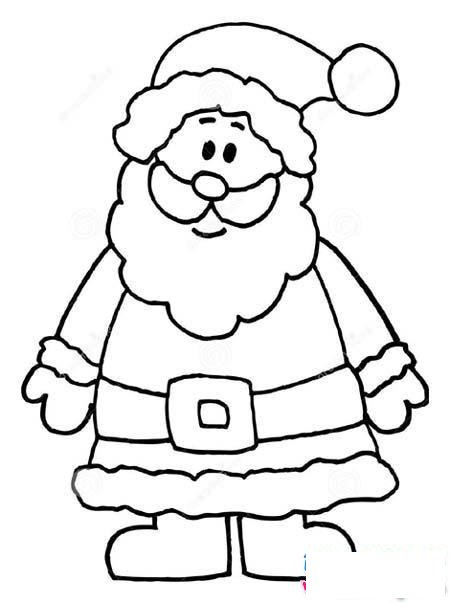 小学生圣诞老人正面简笔画图片