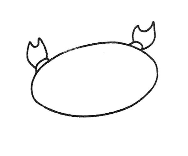 卡通螃蟹简笔画步骤图解