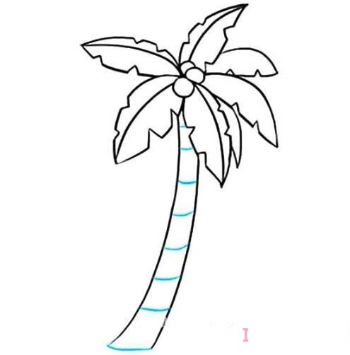 椰子树涂颜色怎么画简单漂亮椰子树简笔画图片