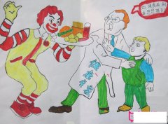 漂亮的食品安全儿童画图片，垃圾食品别来忽悠