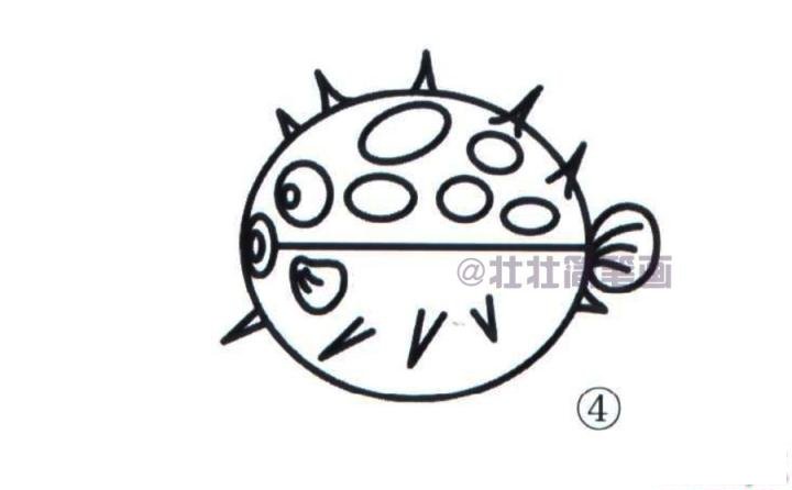 河豚鱼简笔画画法_怎么画河豚鱼的简笔画