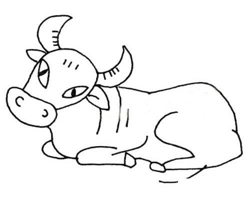 悠闲的水牛简笔画图片