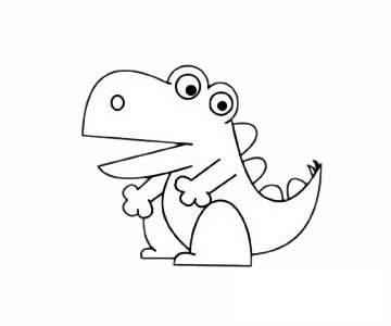 似鳄龙简笔画图片步骤四