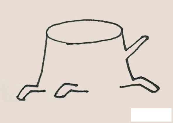 树桩简笔画的画法步骤图