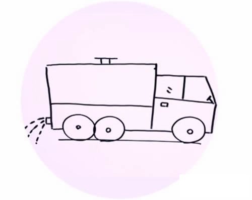洒水车简笔画
