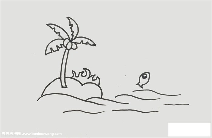 大海怎么画简单又漂亮