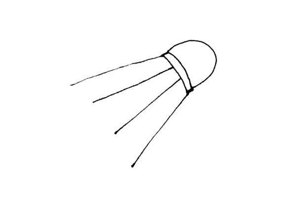 第三步:中间,再画上两条线,注意比外面的要短一点。