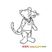 动物简笔画-得奖的豹子