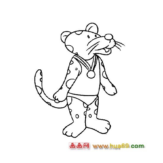 动物简笔画-得奖的豹子