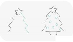 简单的圣诞树简笔画步骤图