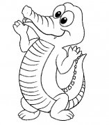 卡通鳄鱼动物简笔画步骤图片大全三