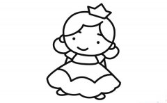 彩色王后简笔画画法_怎么画彩色王后的简笔画