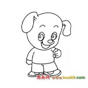 动物简笔画:卡通小狗1