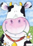 奶牛儿童画,丑萌的儿童画图片