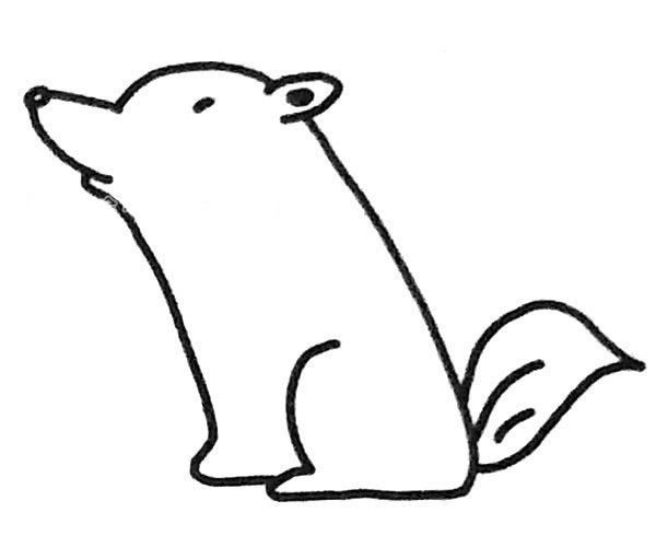 卡通狼简笔画步骤图解教程