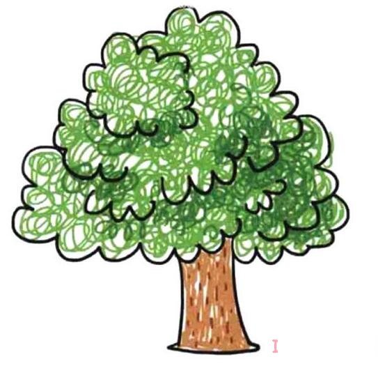 大树涂颜色怎么画简笔画图片简单漂亮