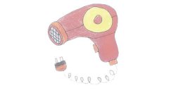 吹风机简笔画的画法步骤图