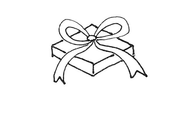 圣诞礼物盒简笔画