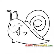 开心的蜗牛简笔画