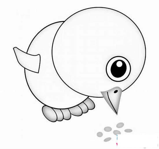 小鸡啄米简笔画