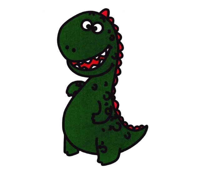 可爱的恐龙简笔画彩色图片 恐龙的简单画法