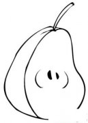 教你画切开的梨简笔画