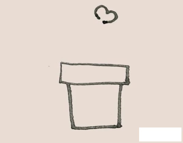 三叶草盆栽简笔画图片