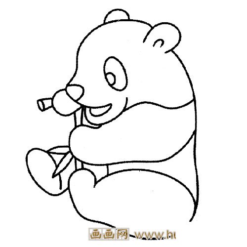 吃竹子的大熊猫简笔画