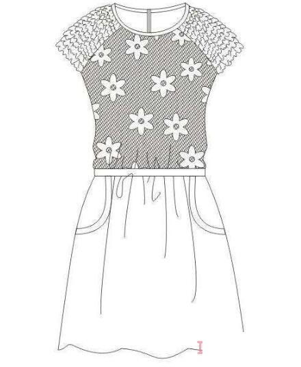 公主连裙的画法简笔画简单漂亮带花纹