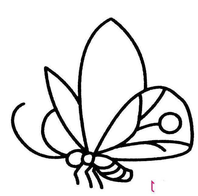 简单的蝴蝶简笔画，飞舞的蝴蝶