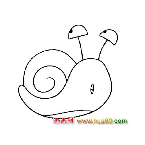 动物简笔画:逗趣的小蜗牛