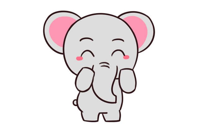 卡通大象简笔画