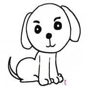 小狗简笔画大全,长耳朵狗狗