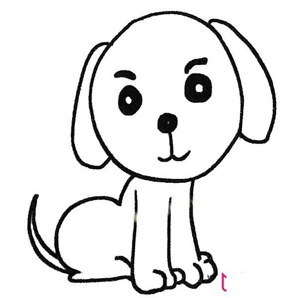 小狗简笔画大全，长耳朵狗狗