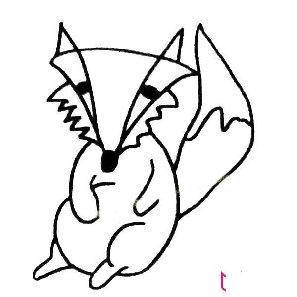 动物简笔画大全，狡猾的狐狸简笔画