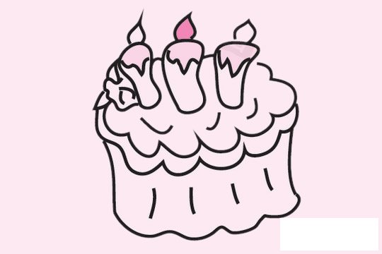 生日蛋糕简笔画图片