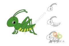 偷看的蚂蚱简笔画