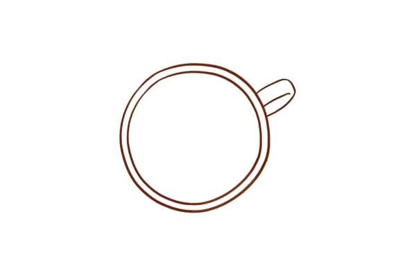 心形拉花咖啡简笔画