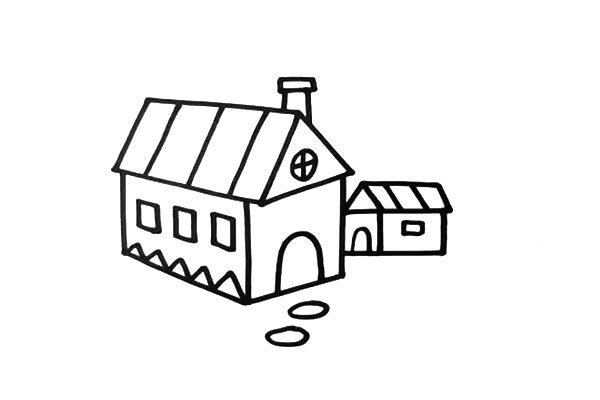 彩色小房子简笔画