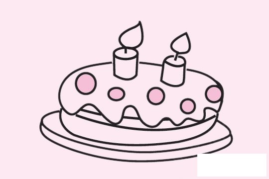 生日蛋糕简笔画图片
