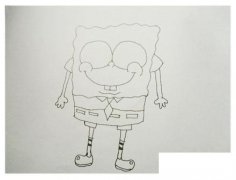 海绵宝宝简笔画的画法步骤教程