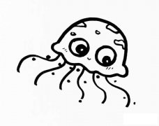 九个卡通海洋生物简笔画图片素材