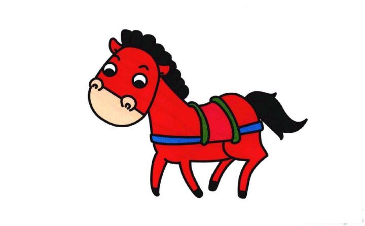 彩色简笔画小马的图片教程