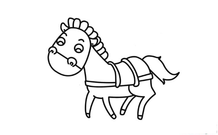 彩色简笔画小马的图片教程