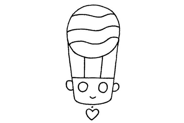 一组漂亮的热气球简笔画图片