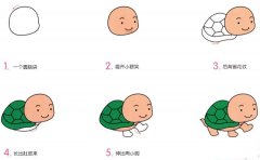 小乌龟简笔画画法_怎么画小乌龟的简笔画