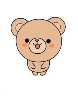 小熊简笔画彩色图片
