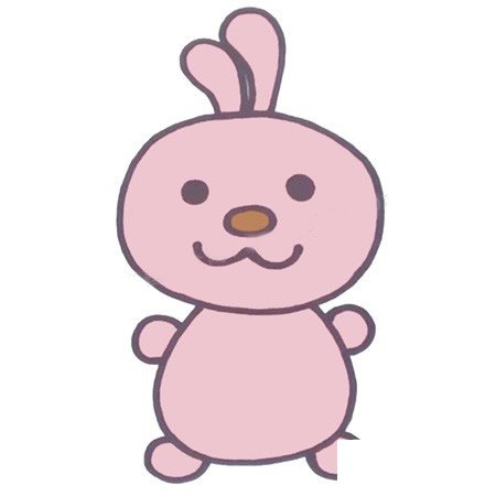 卡通兔子简笔画彩色图片