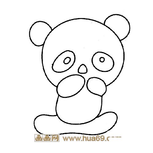 坐着的小熊猫│动物简笔画
